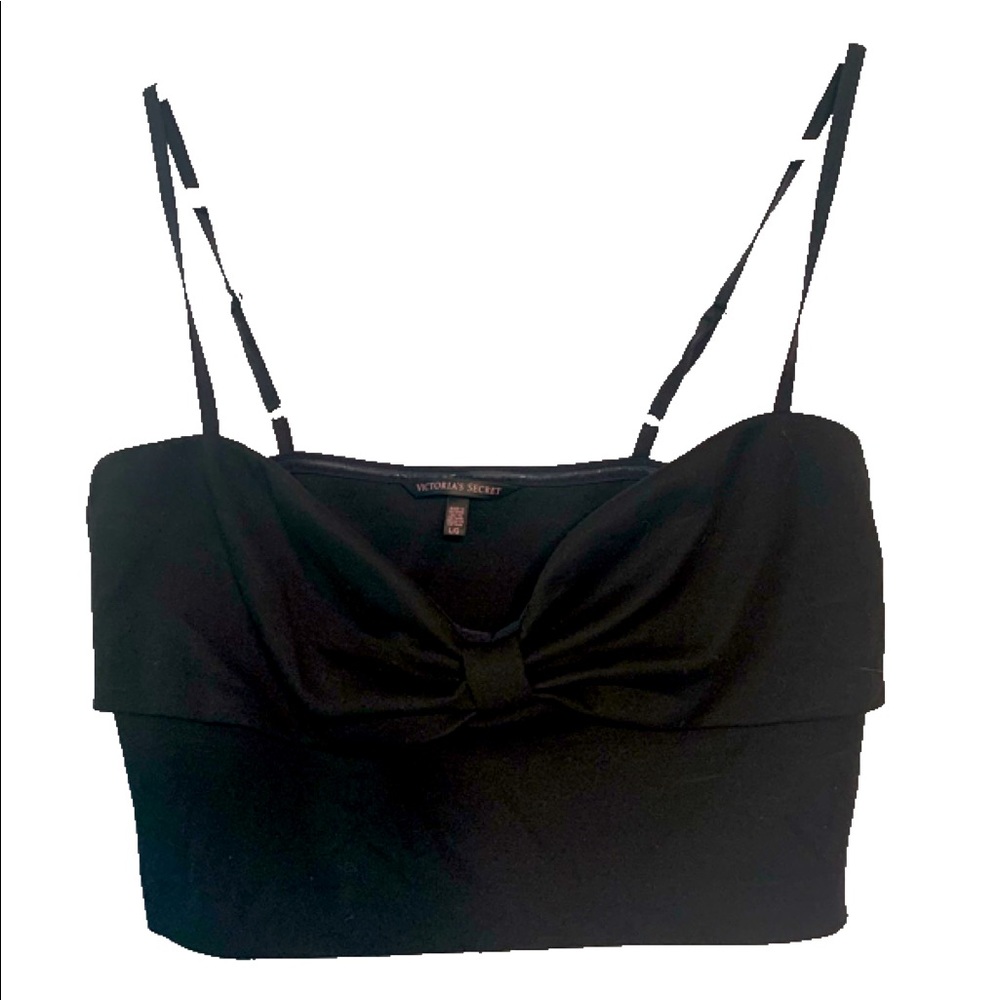 Black Victoria’s Secret Bow Detail Crop Top